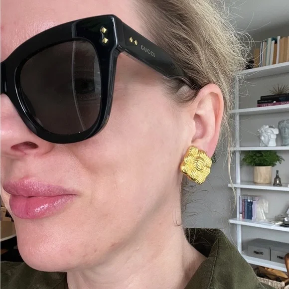 FENDI Vintage GP Basketweave Earrings